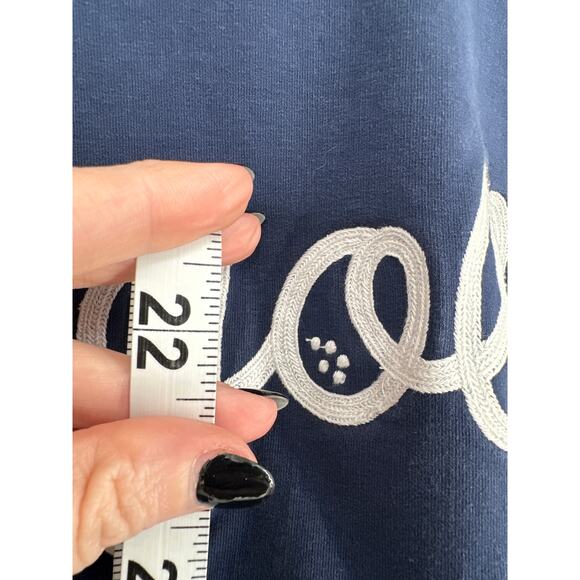Ame Lulu Sweatshirt Womens Small Navy Blue Golf Embroidered Pullover Wailea - Picture 6 of 7
